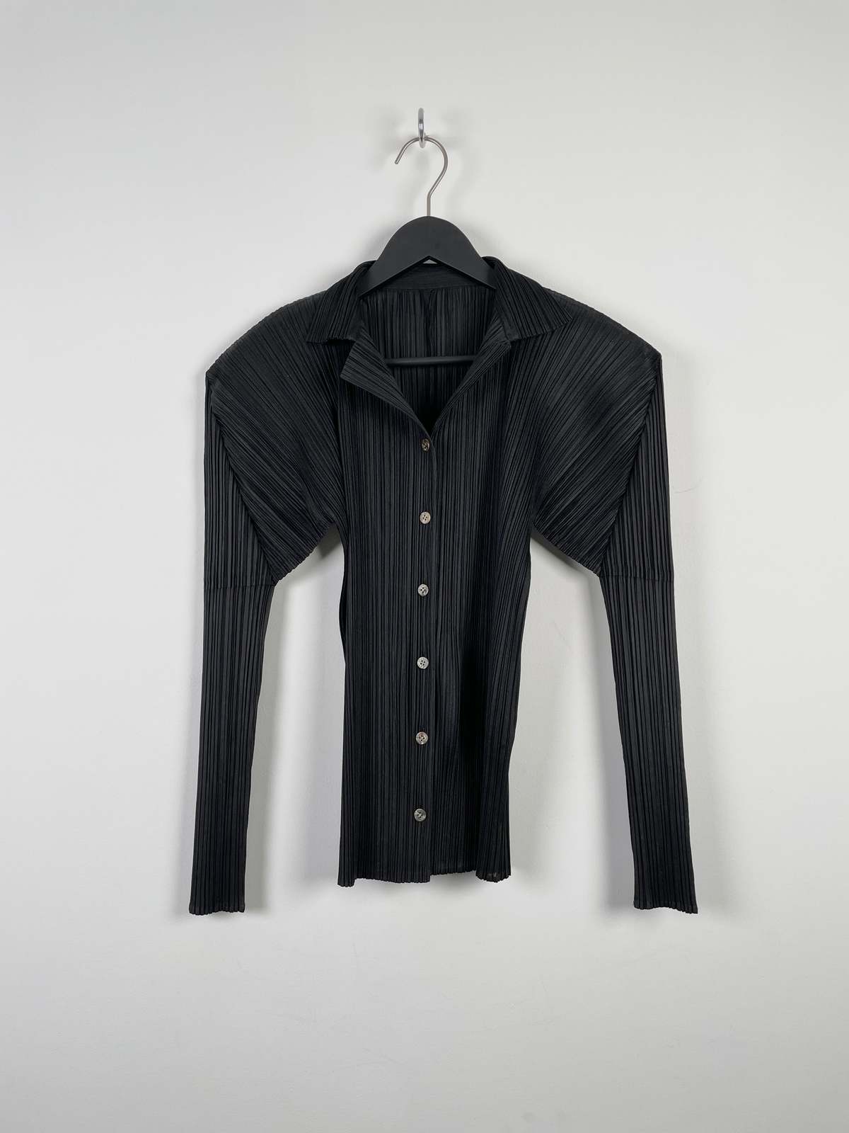 トップス PLEATS PLEASE deformation shirt BLK Pleats Please Issey Miyake Women's Short Sleeve Pleats Polo