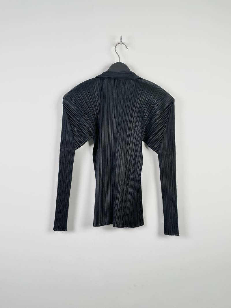 トップス PLEATS PLEASE deformation shirt BLK Pleats Please Issey Miyake Women's Short Sleeve Pleats Polo
