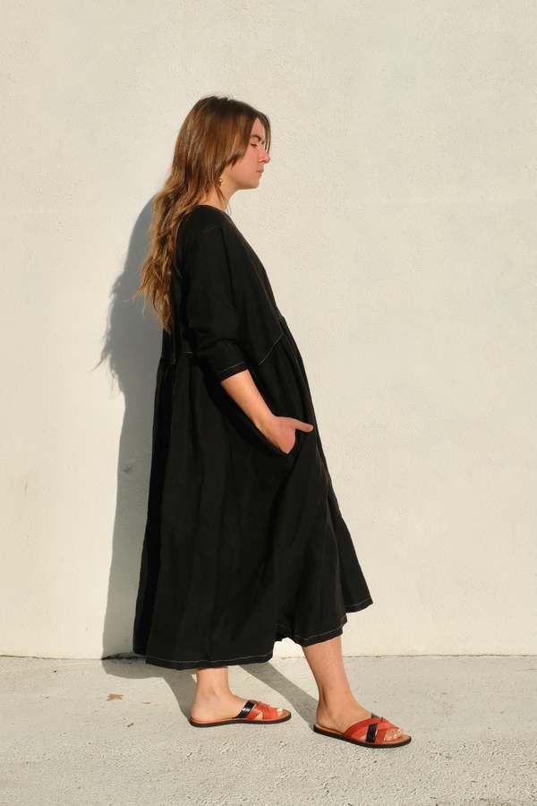 rachel comey linen dress Gita Dress in Brown Fenix Linen | Rachel Comey
