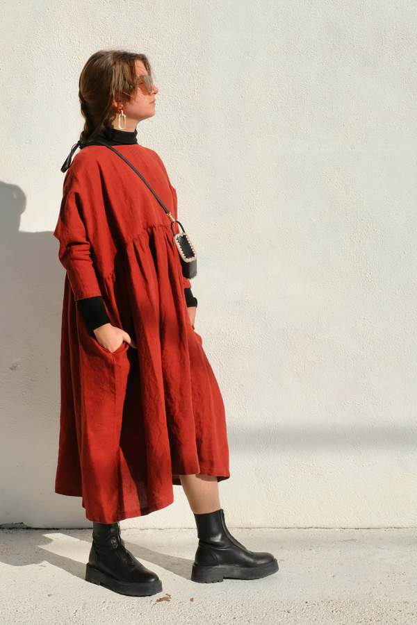 Rachel Comey Linen Oust Dress - Rust | Garmentory