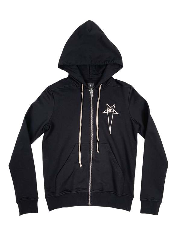 Rick Owens x Champion Jason's Hoodie - Black | Garmentory