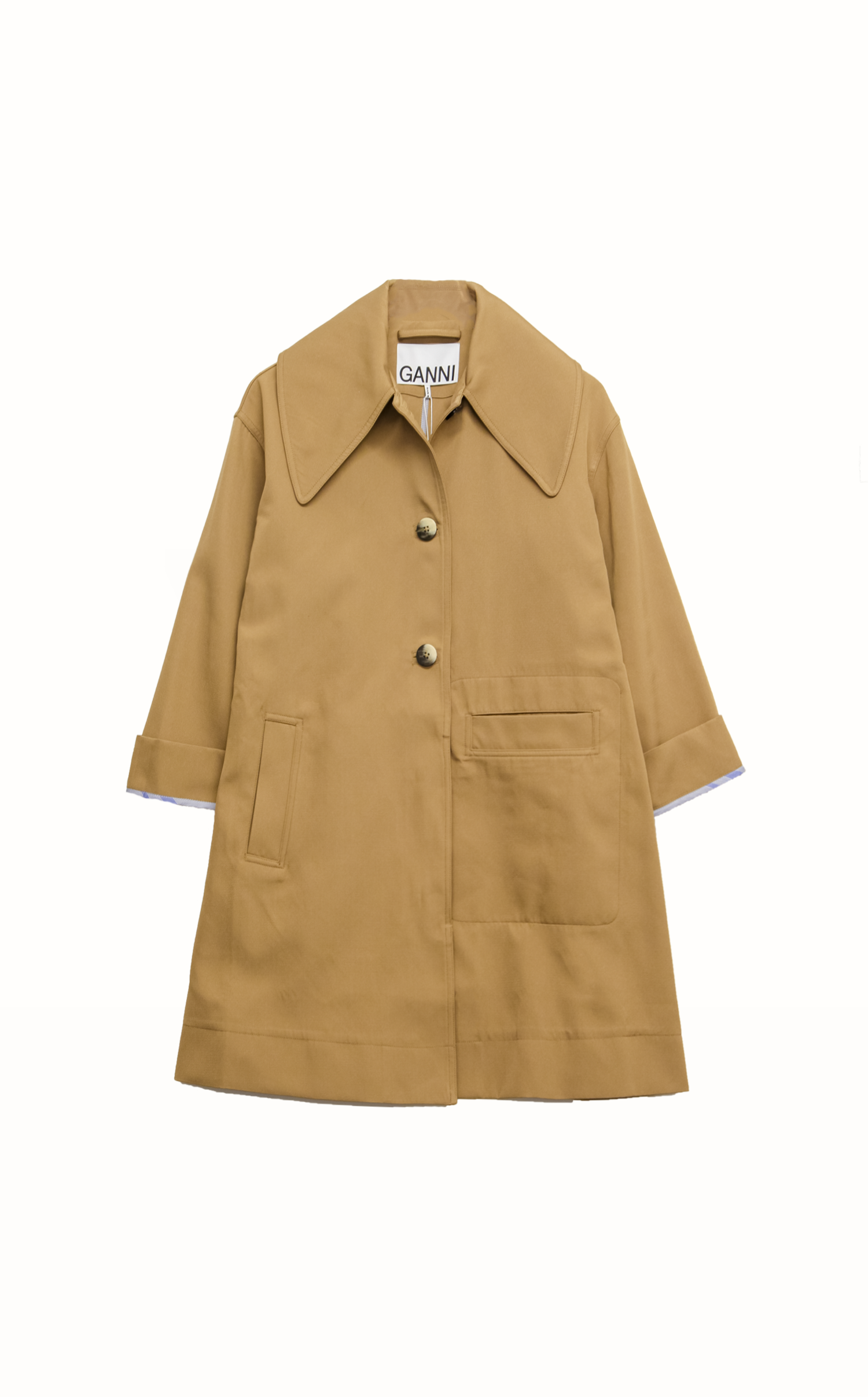 GANNI ベージュ レザーシャツジャケット GANNI ベージュ レザーシャツジャケット