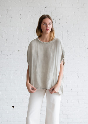 black crane double gauze dress