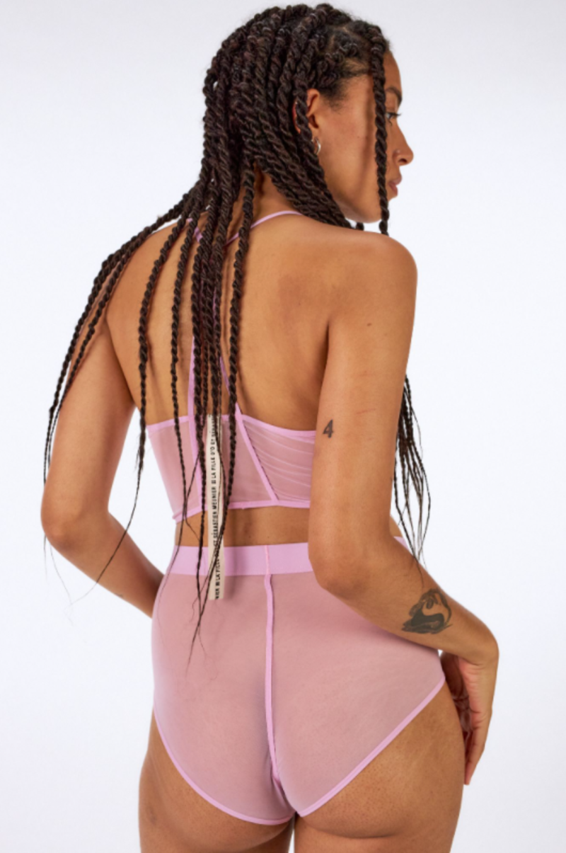 La Fille d'O Call Me Asymmetrical High-Waisted Brief - Rose