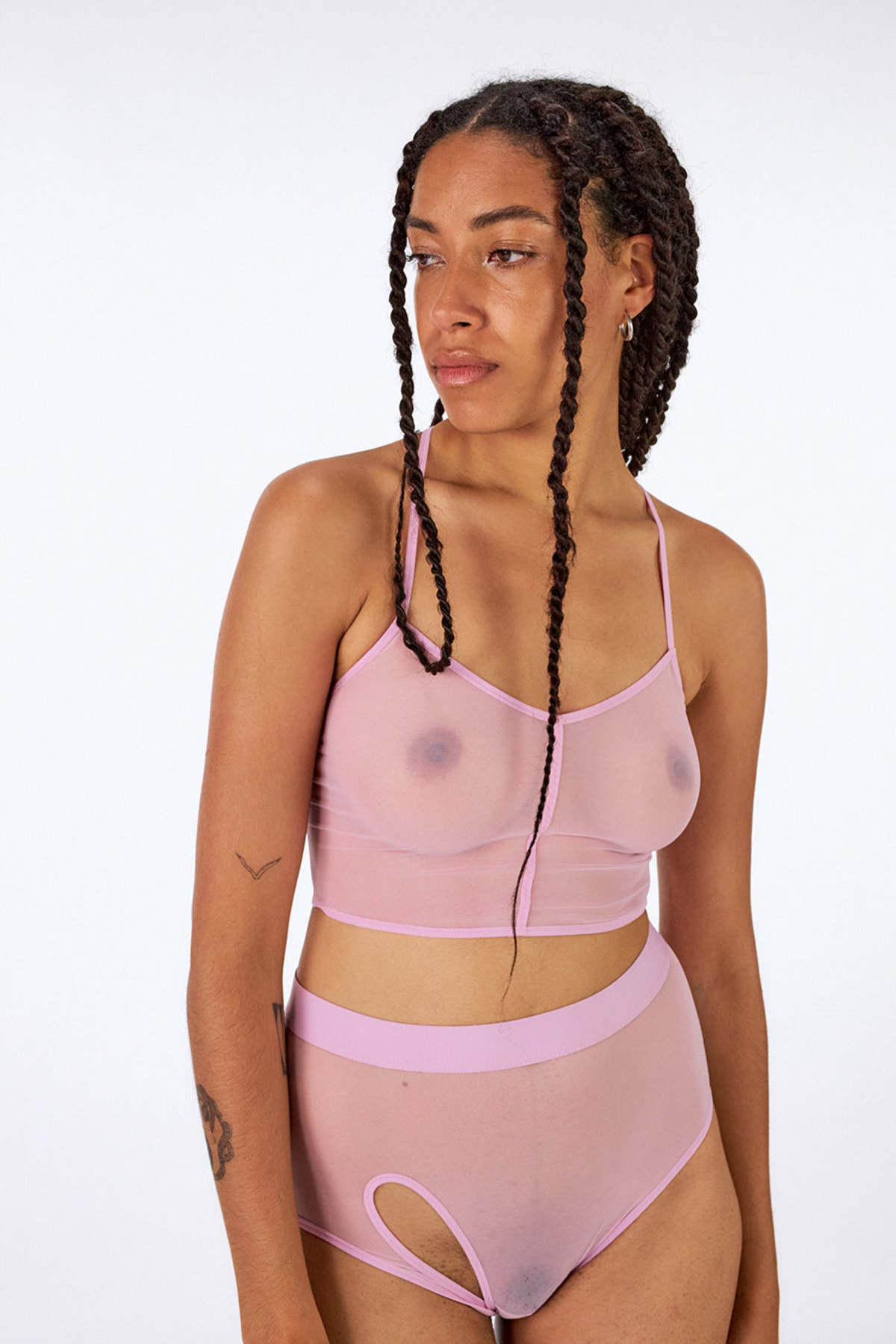 La Fille d'O Call Me Asymmetrical High-Waisted Brief - Rose - Image 1 of 4