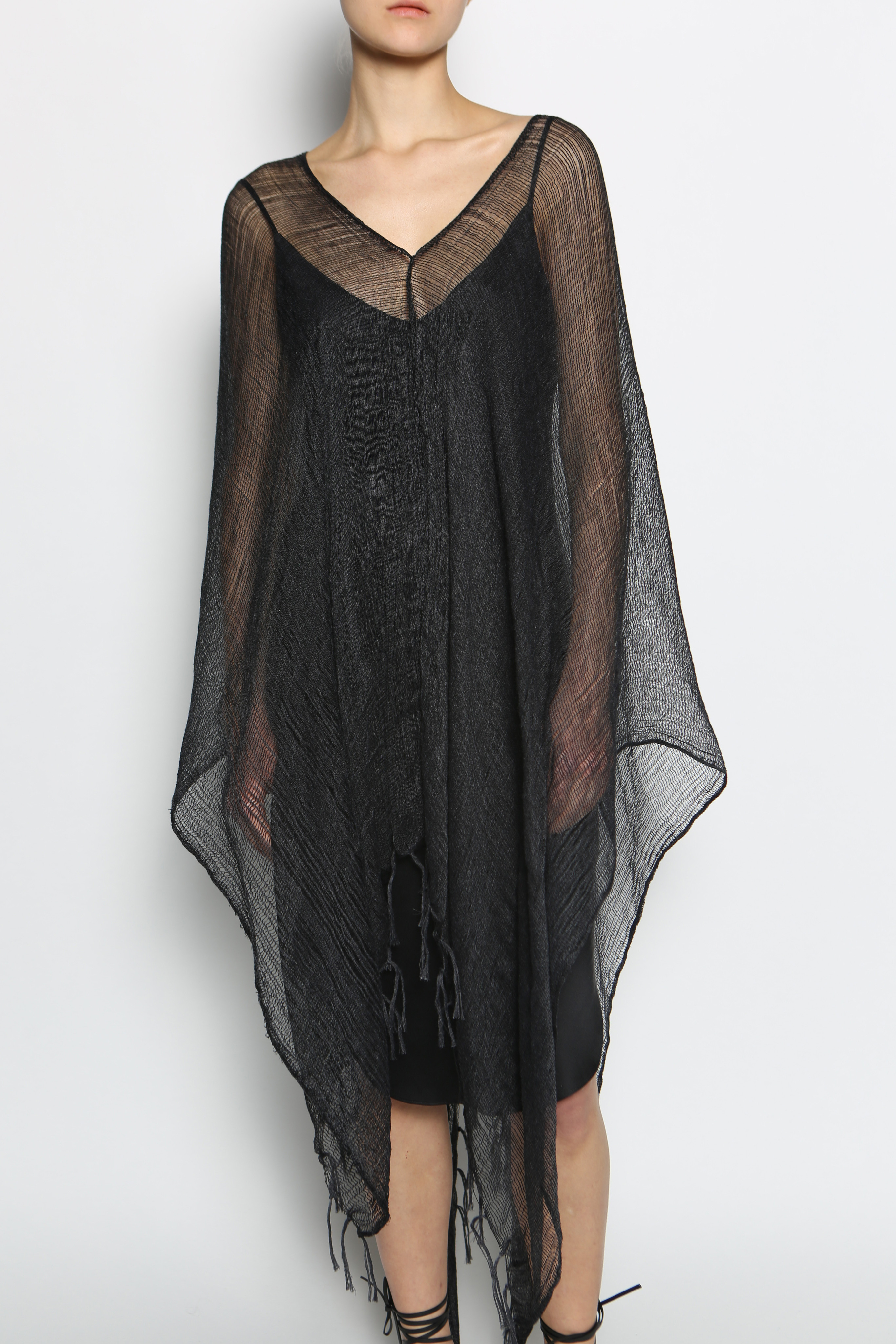 Caravana cotton gauze short poncho Garmentory