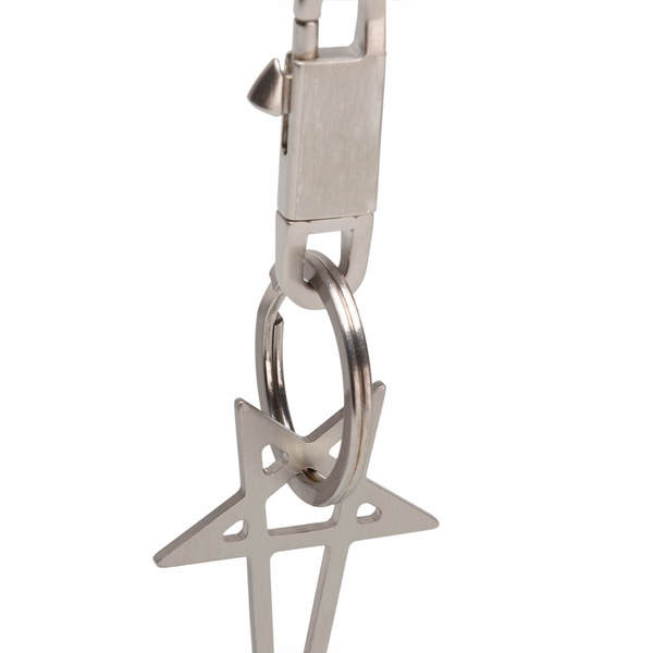 Rick Owens Pentagram Keychain - Silver | Garmentory