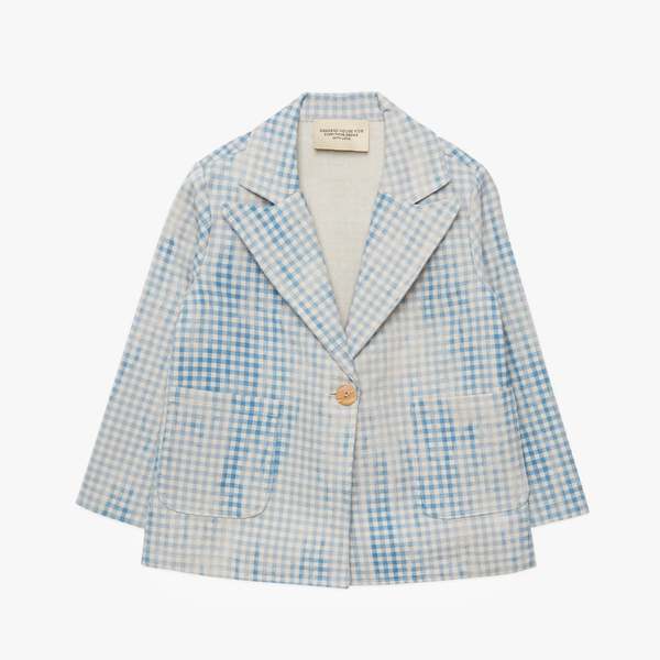 Kids Weekend House Kids Linen Jacket - Blue/White Check Kids Weekend House Kids Linen Jacket - Blue/White Check