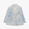 Kids Weekend House Kids Linen Jacket - Blue/White Check - Thumbnail 1