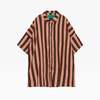 Kids Weekend House Kids Stripe Linen Shirt - Brown/Pink Stripe - Thumbnail 1