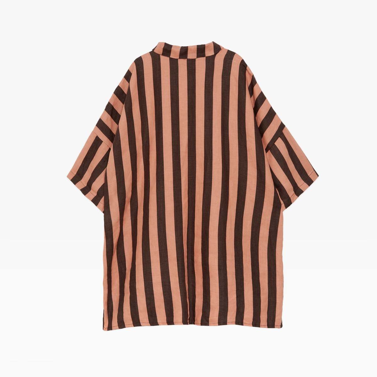 Kids Weekend House Kids Stripe Linen Shirt - Brown/Pink Stripe - Image 2 of 7