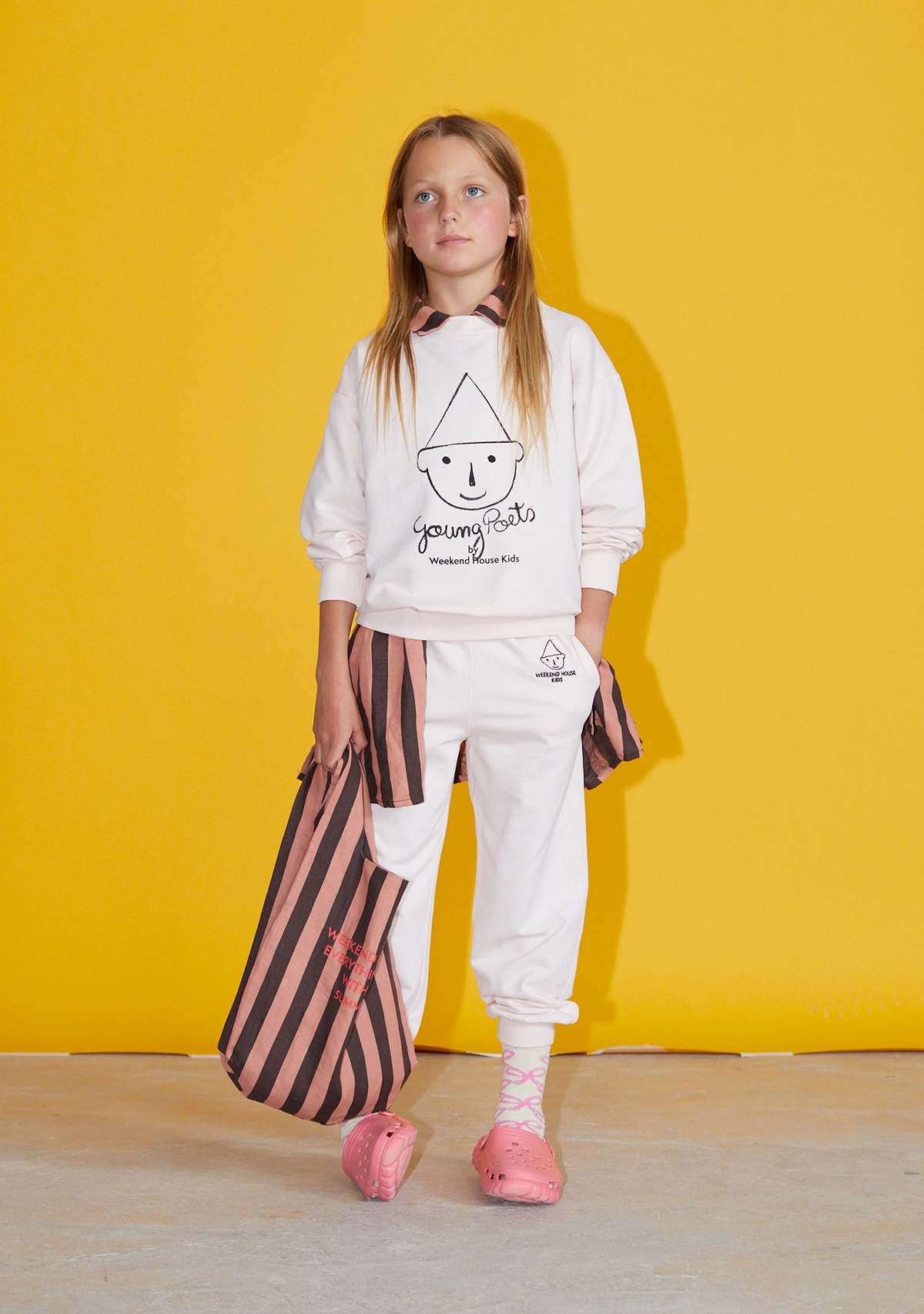 Kids Weekend House Kids Stripe Linen Shirt - Brown/Pink Stripe - Image 6 of 7