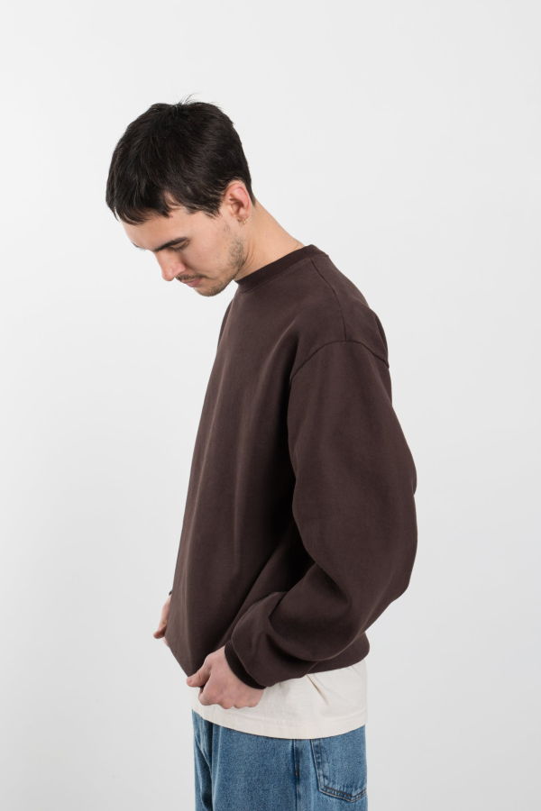 Calculus Garment Dyed Crewneck - Chocolate Brown