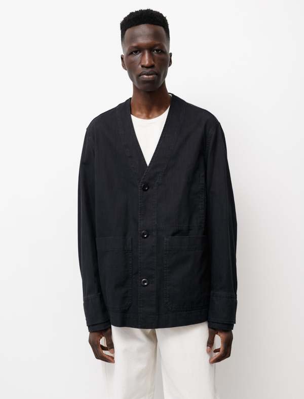 Margaret Howell MHL Woven Cardigan - Indigo | Garmentory