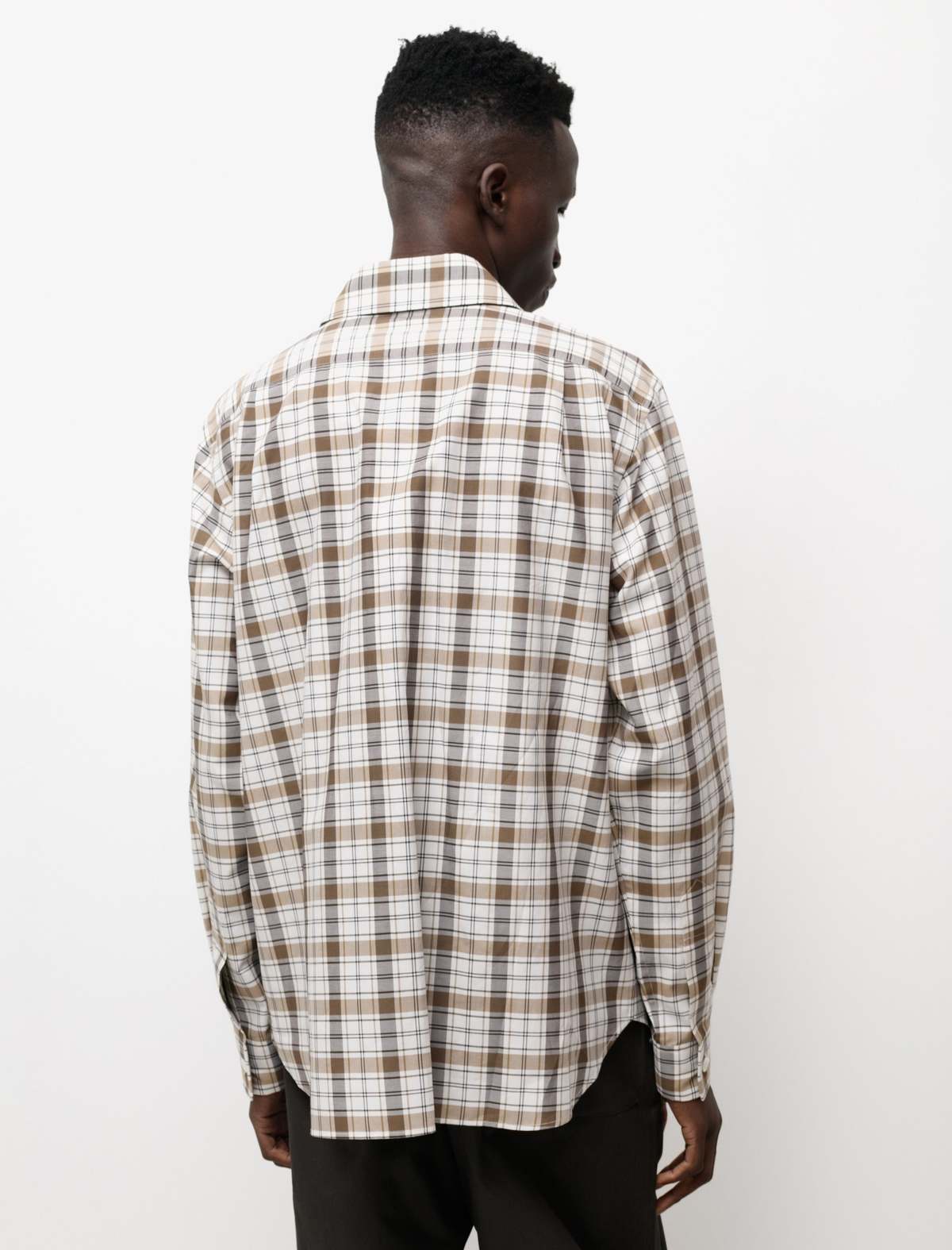 Margaret Howell Check Cotton Simple Shirt - Stone Green