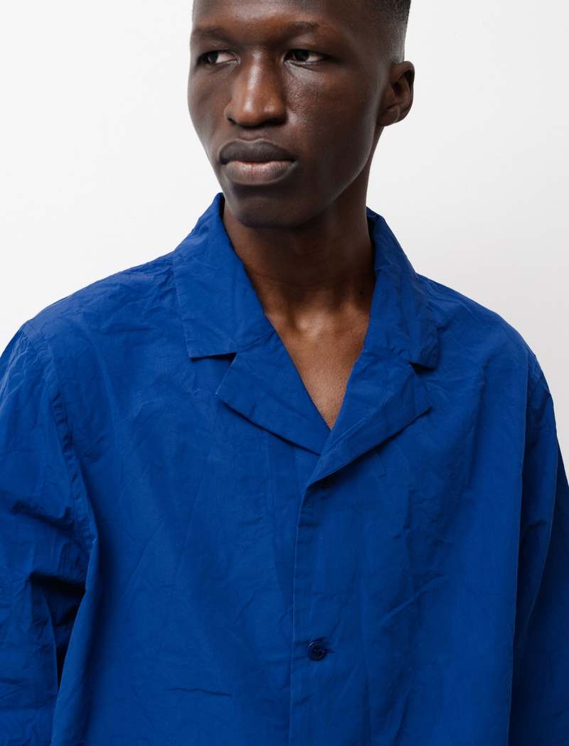 Casey Casey Verger Bis Paper Bowling Shirt - Klein Blue | Garmentory