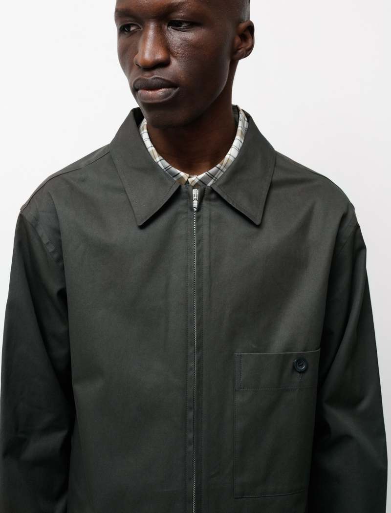 Margaret Howell Zip Through Shirt - Dark Green | Garmentory