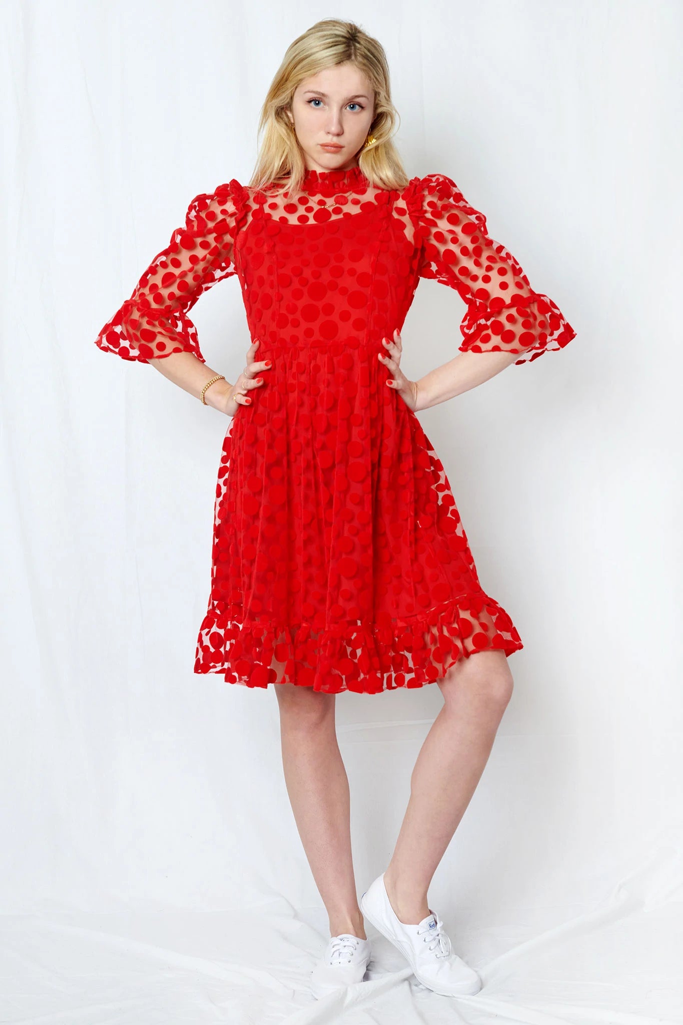 batsheva red dress BATSHEVA Spring Prairie Dress