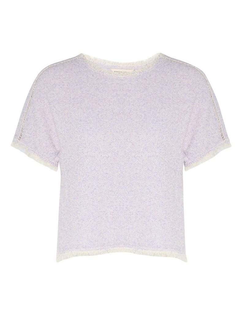 Rebecca Taylor Short Sleeved Tweed Top | Garmentory