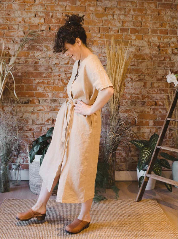 People Tree India Linen Dress - Stone on Garmentory