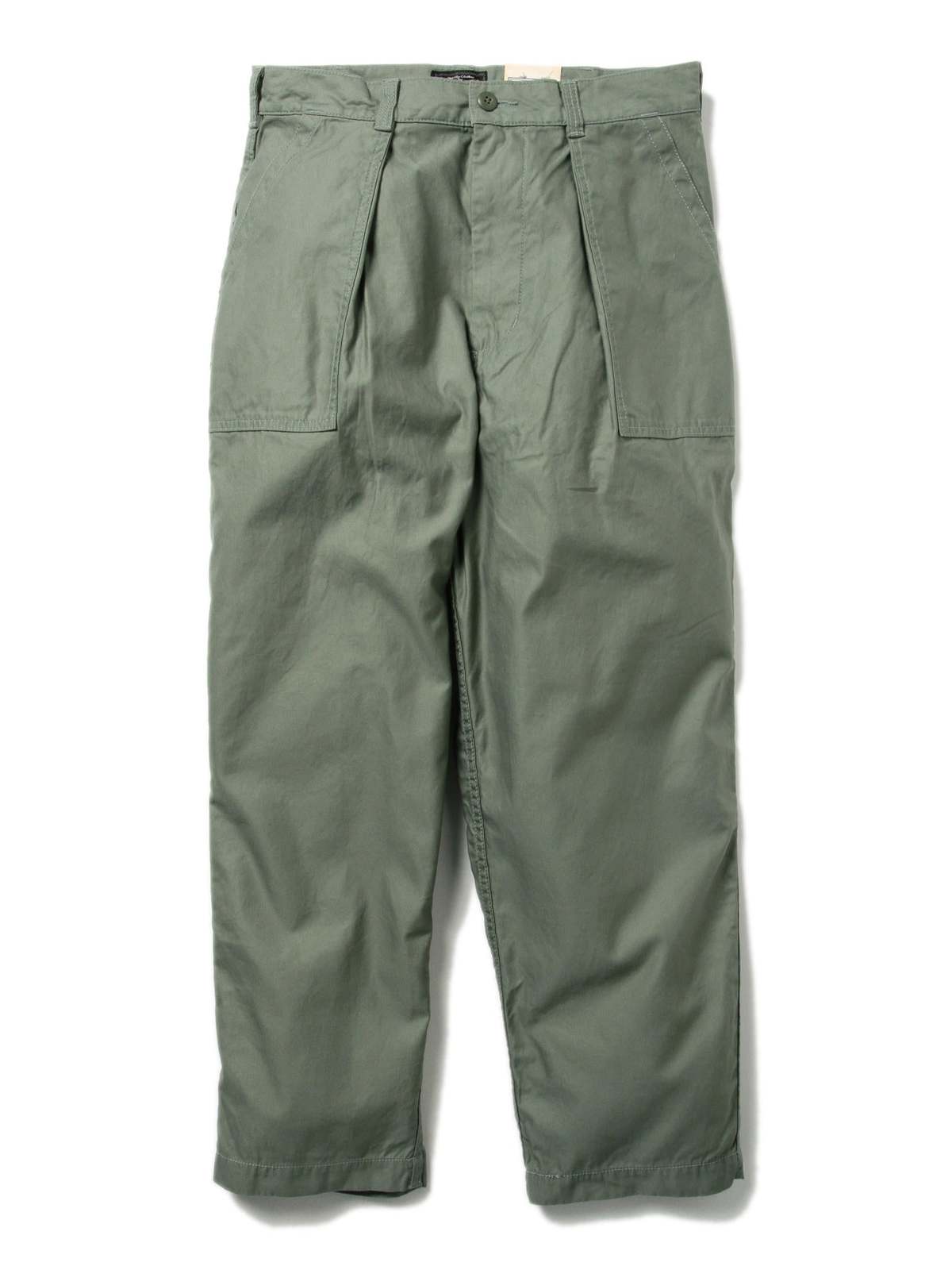 Beams Plus 1Pleat Baker 80/3 Back Sateen Pants - SAGE | Garmentory