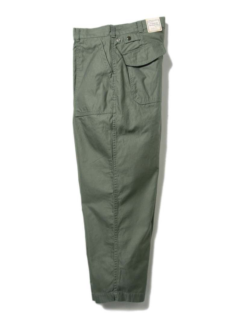 Beams Plus 1Pleat Baker 80/3 Back Sateen Pants - SAGE