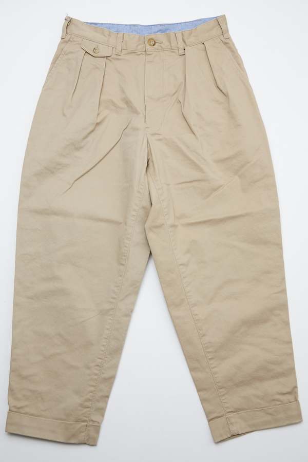 Beams Plus 2Pleats Twill pants - KHAKI