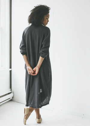 black crane double gauze dress