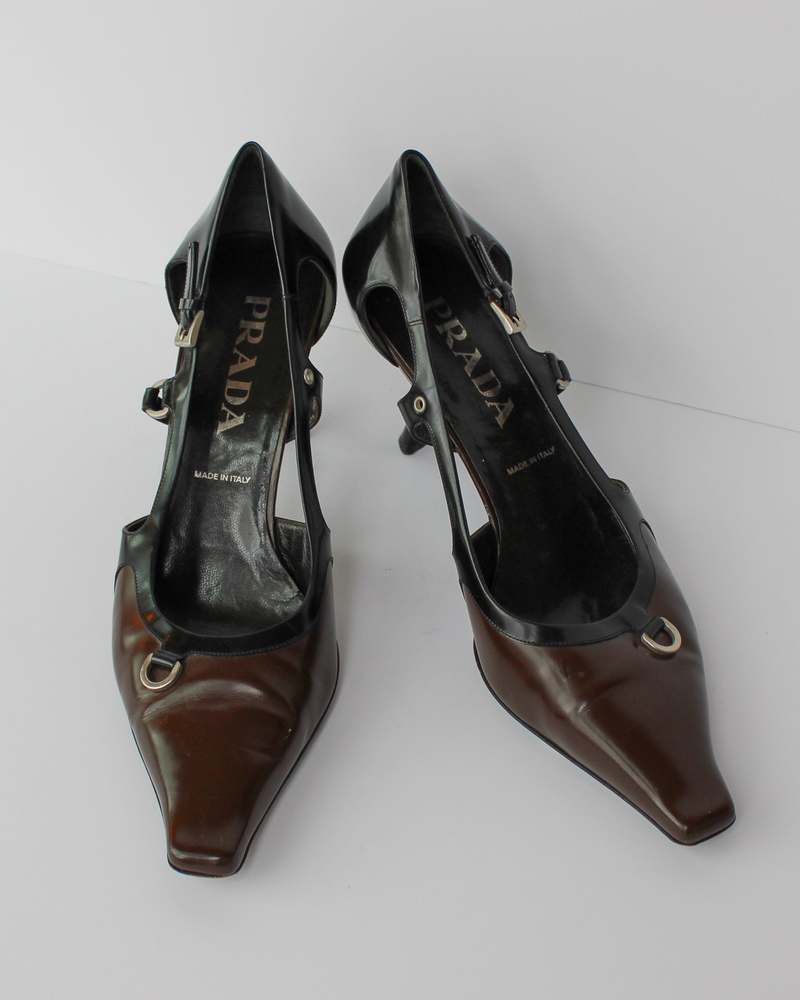 Vintage Banshee Prada Cut Out Heels 