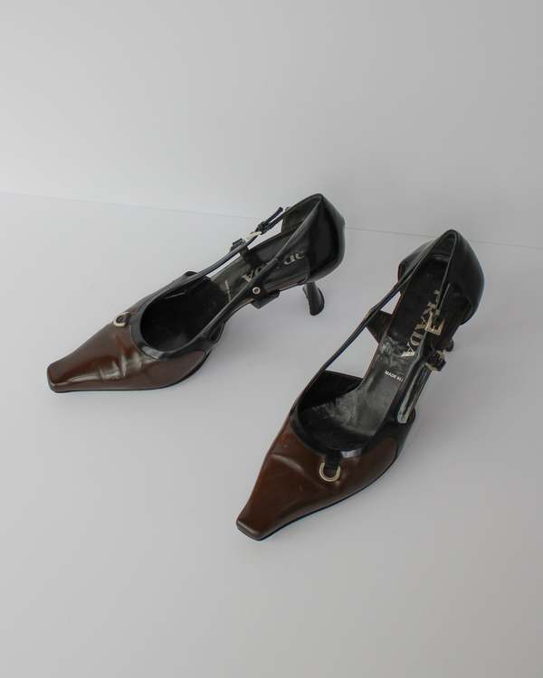 Vintage Banshee Prada Cut Out Heels 