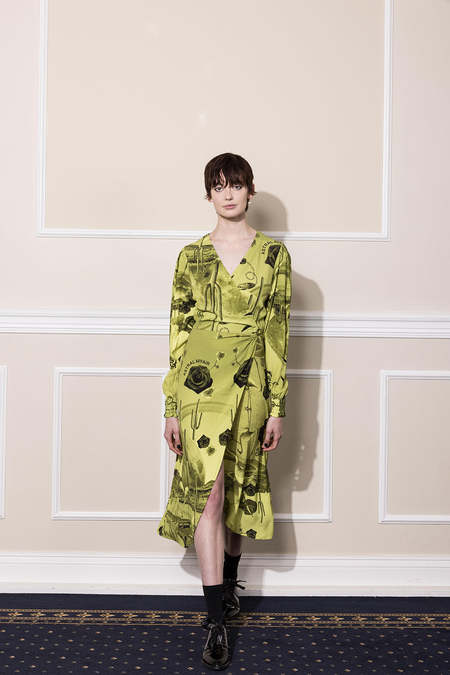 Salasai Hearts On Fire Wrap Dress - Neon Print | Garmentory