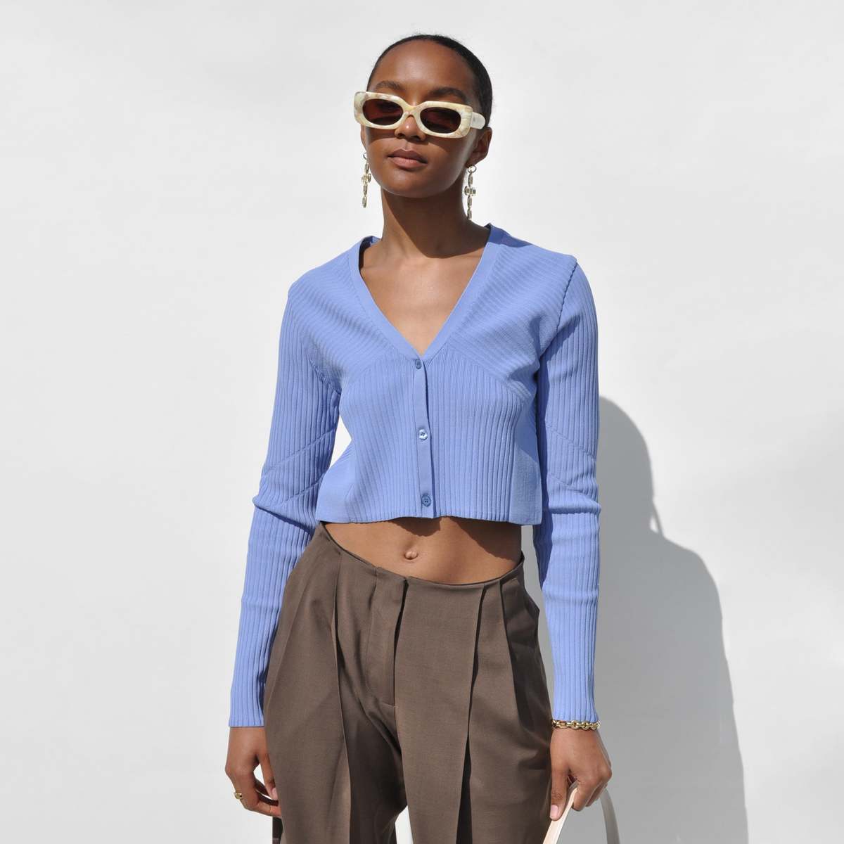トップス Jent Louis Short Cardigan LOW CLASSIC Short Knit Cardigan - Light Purple | Garmentory