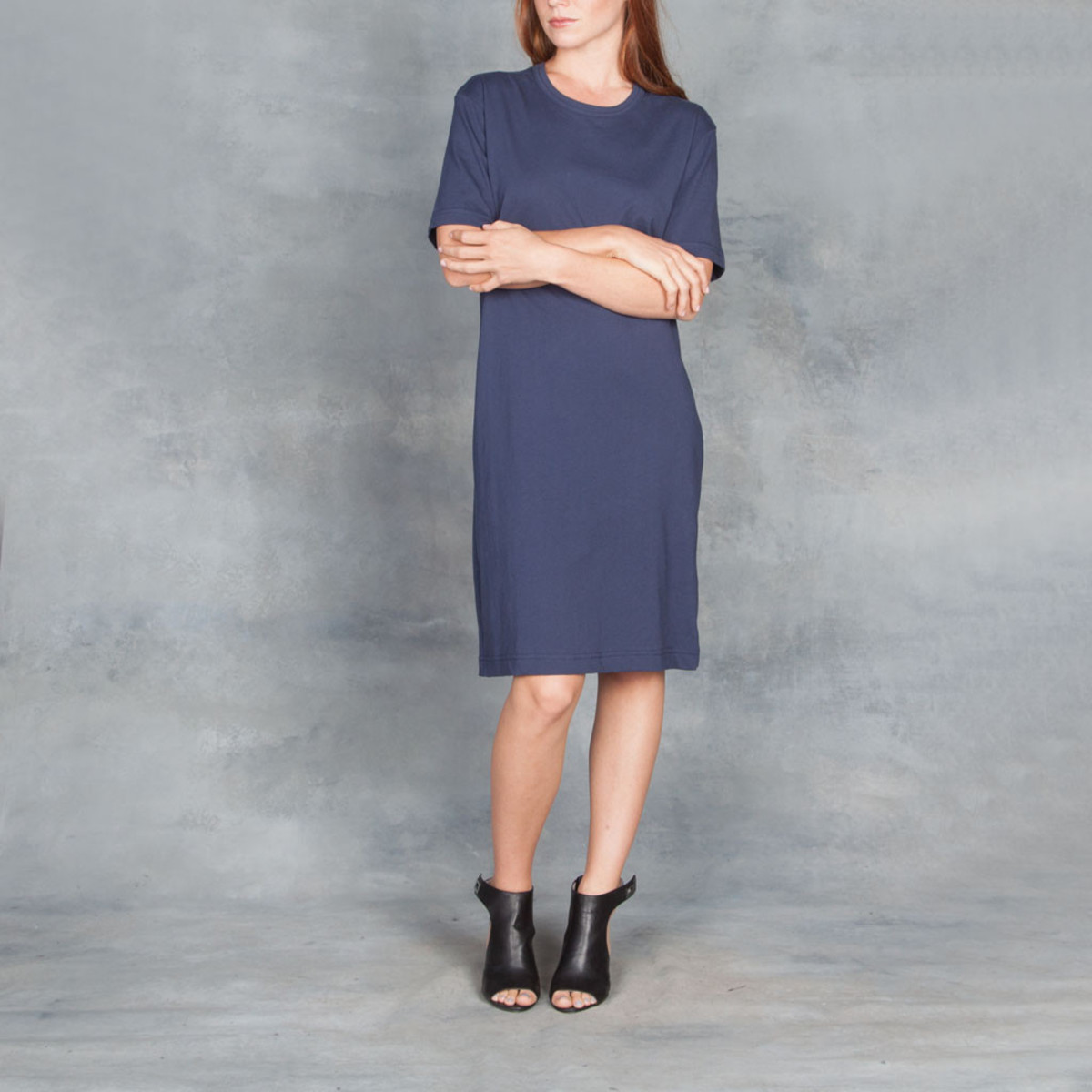 Organic by John Patrick SS Tee Dress Navy - Image 1 of 5
