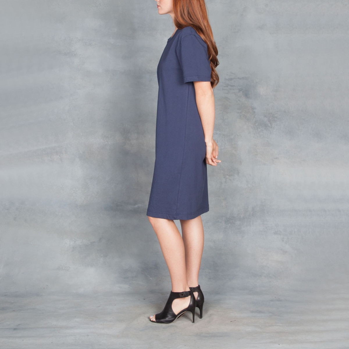 Organic by John Patrick SS Tee Dress Navy - Image 3 of 5