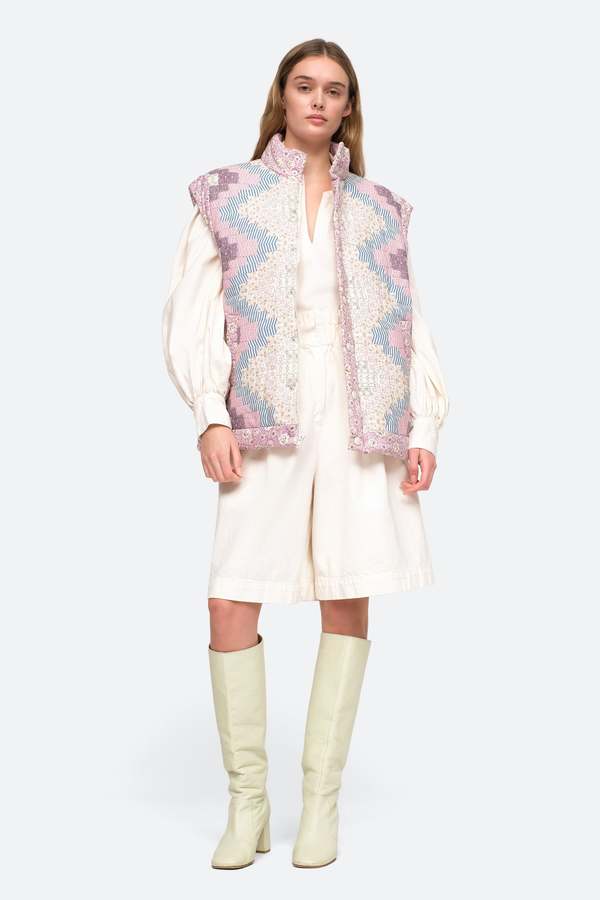 SEA NY Ida Print Puffer Vest - multi | Garmentory
