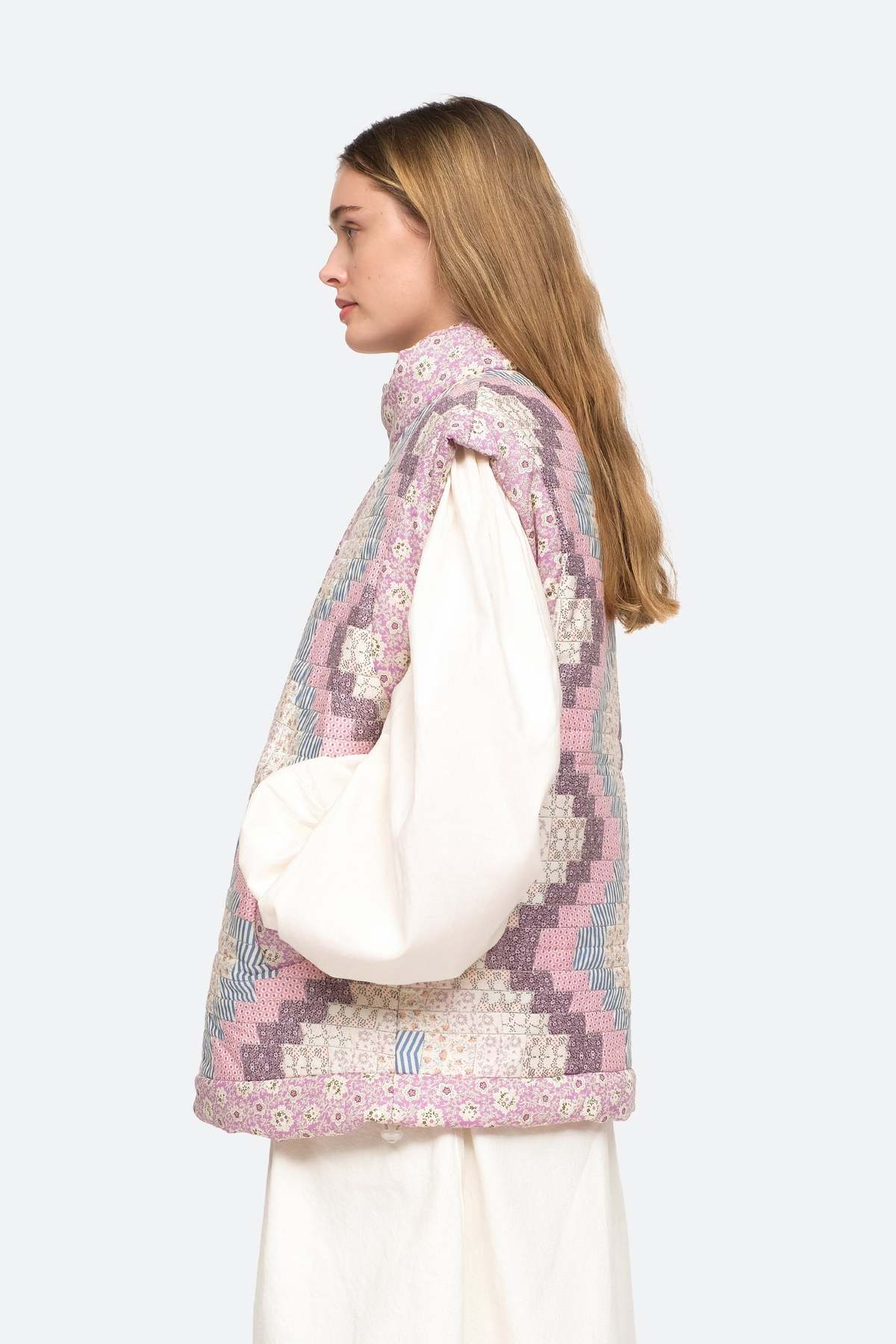 SEA NY Ida Print Puffer Vest - multi | Garmentory