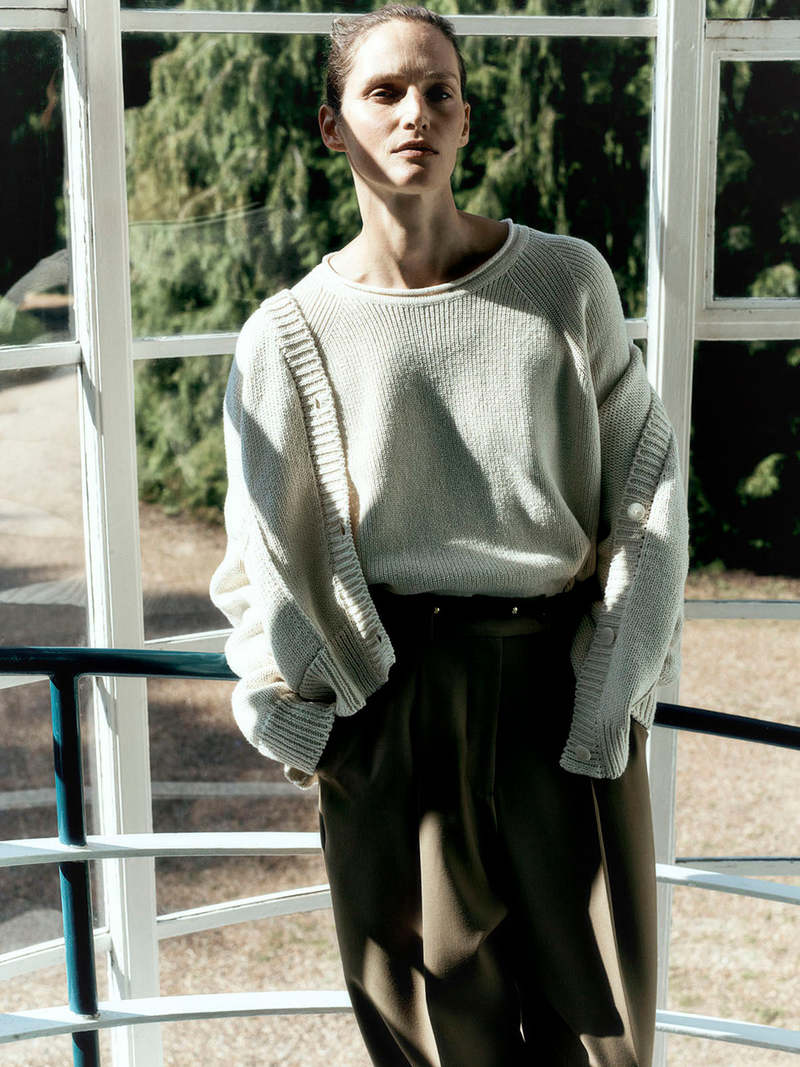 Cordera Cotton Saddle Cardigan - Natural | Garmentory 