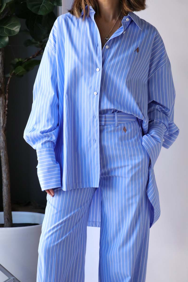 The Attico Diana Shirt - Light Blue/White | Garmentory The Attico Diana Shirt - Light Blue/White | Garmentory