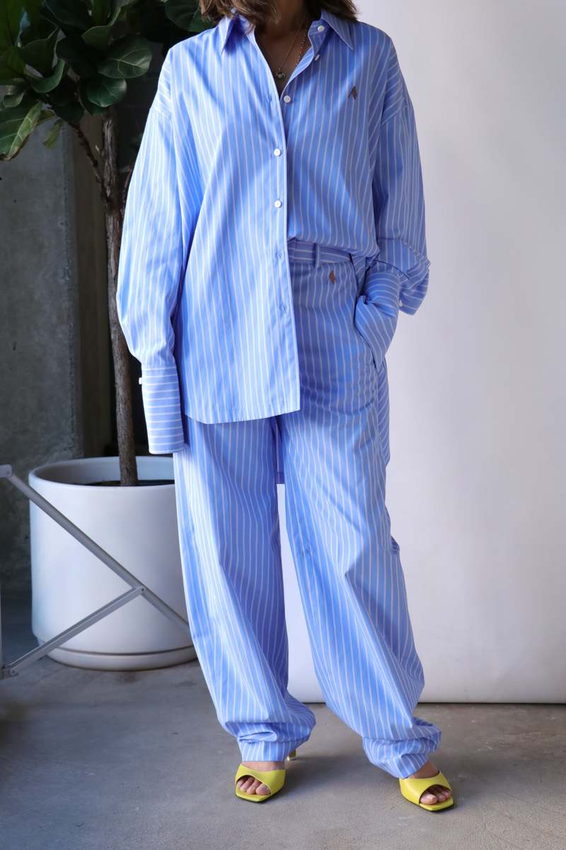 The Attico Diana Shirt - Light Blue/White | Garmentory