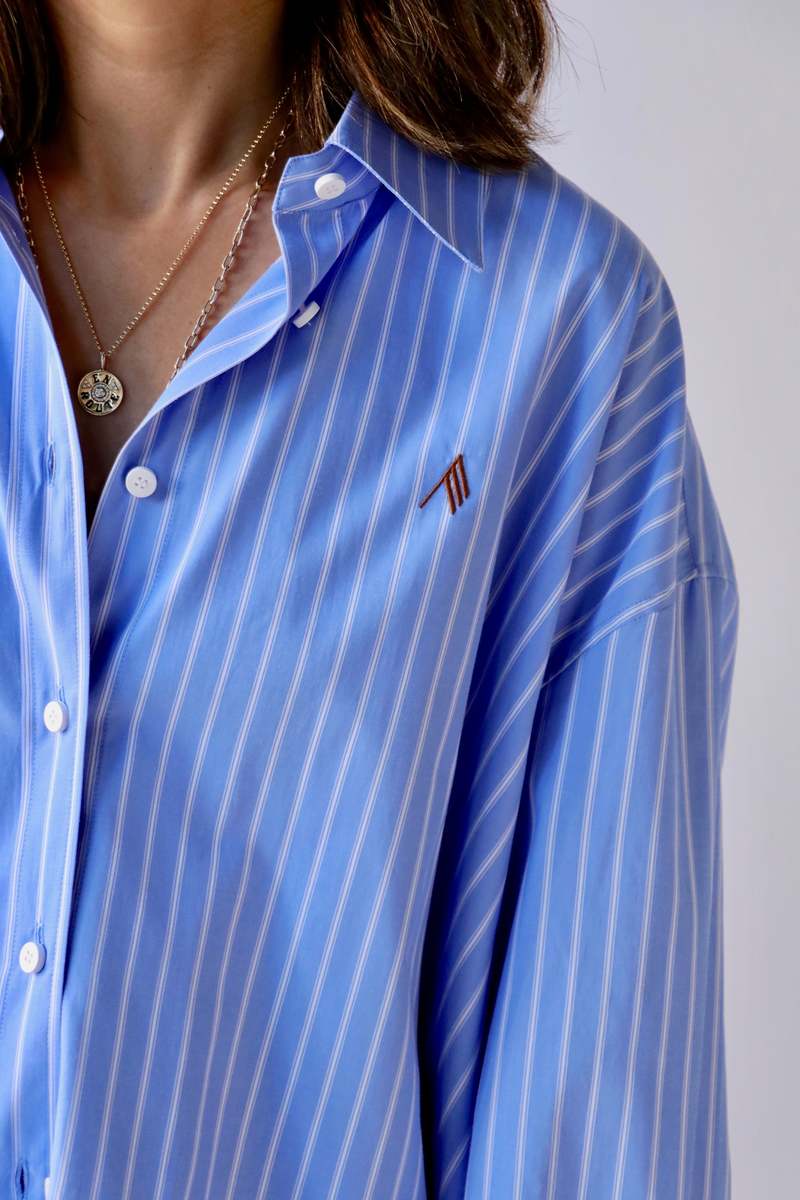 The Attico Diana Shirt - Light Blue/White | Garmentory