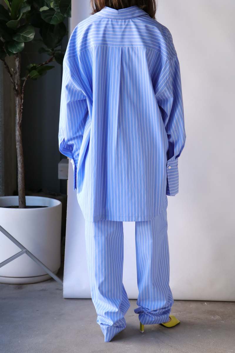 The Attico Diana Shirt - Light Blue/White | Garmentory