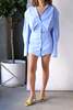 The Attico Silvye Mini Dress - Light Blue/White - Thumbnail 1