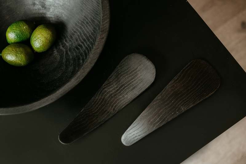Black Ebonized Round Bowl - Black