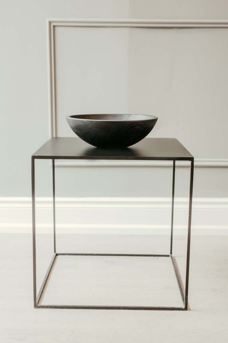 Black Ebonized Round Bowl - Black