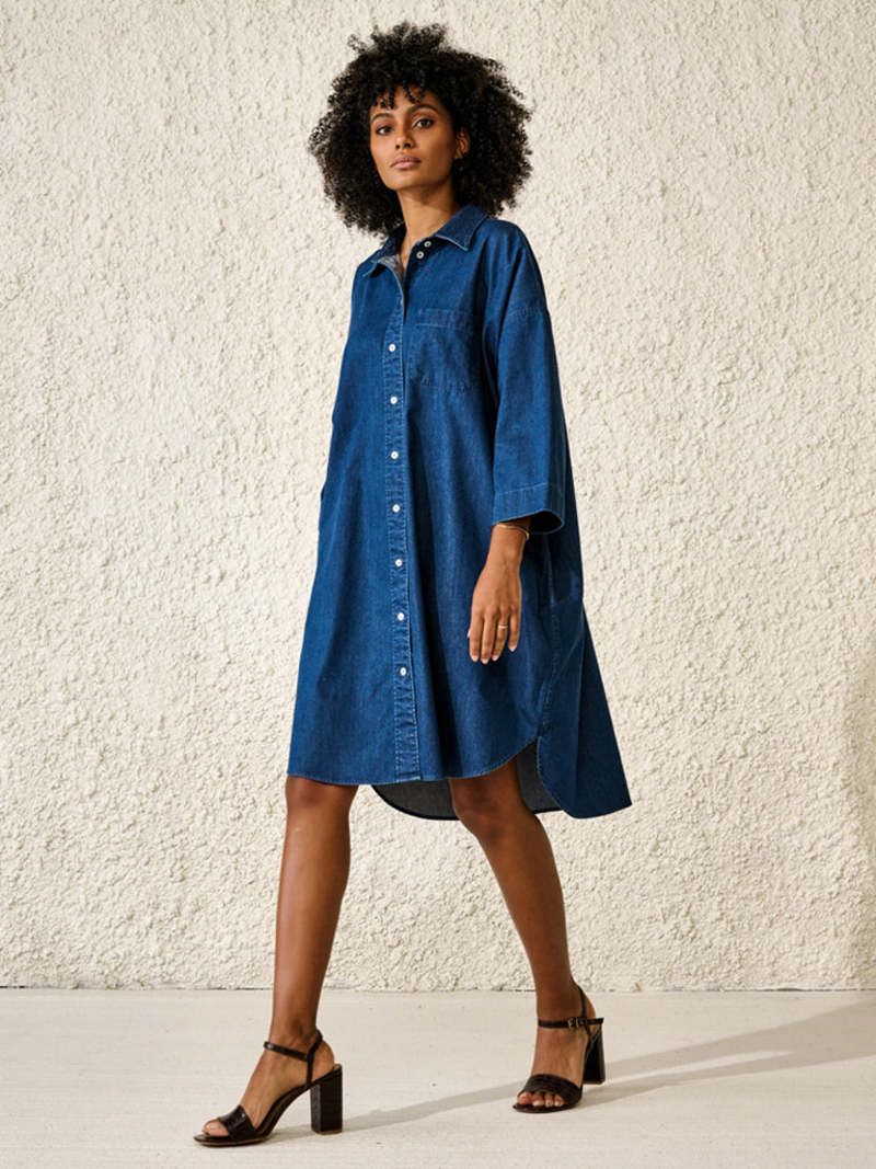 Bellerose Gladys Denim Dress - Mid Blue Stone | Garmentory