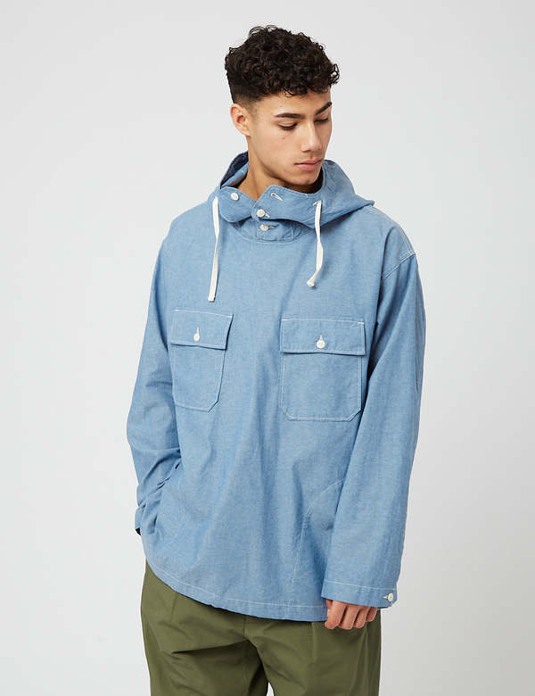 Engineered Garments Cagoule Chambray Shirt top - Blue | Garmentory