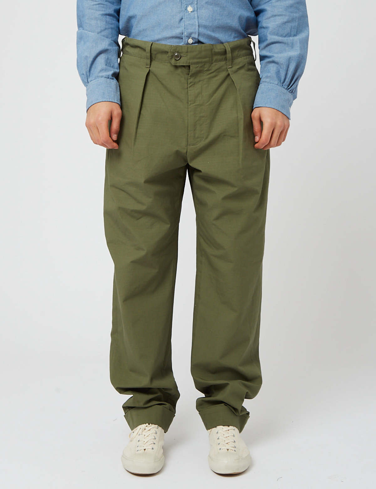 Engineered Garments Carlyle Pant - Olive Green | Garmentory