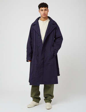 Engineered Garments Drizzler Duracloth Poplin Coat - Navy Blue