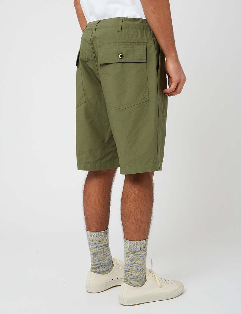 Engineered Garments Ripstop Fatigue Shorts - Olive Green | Garmentory