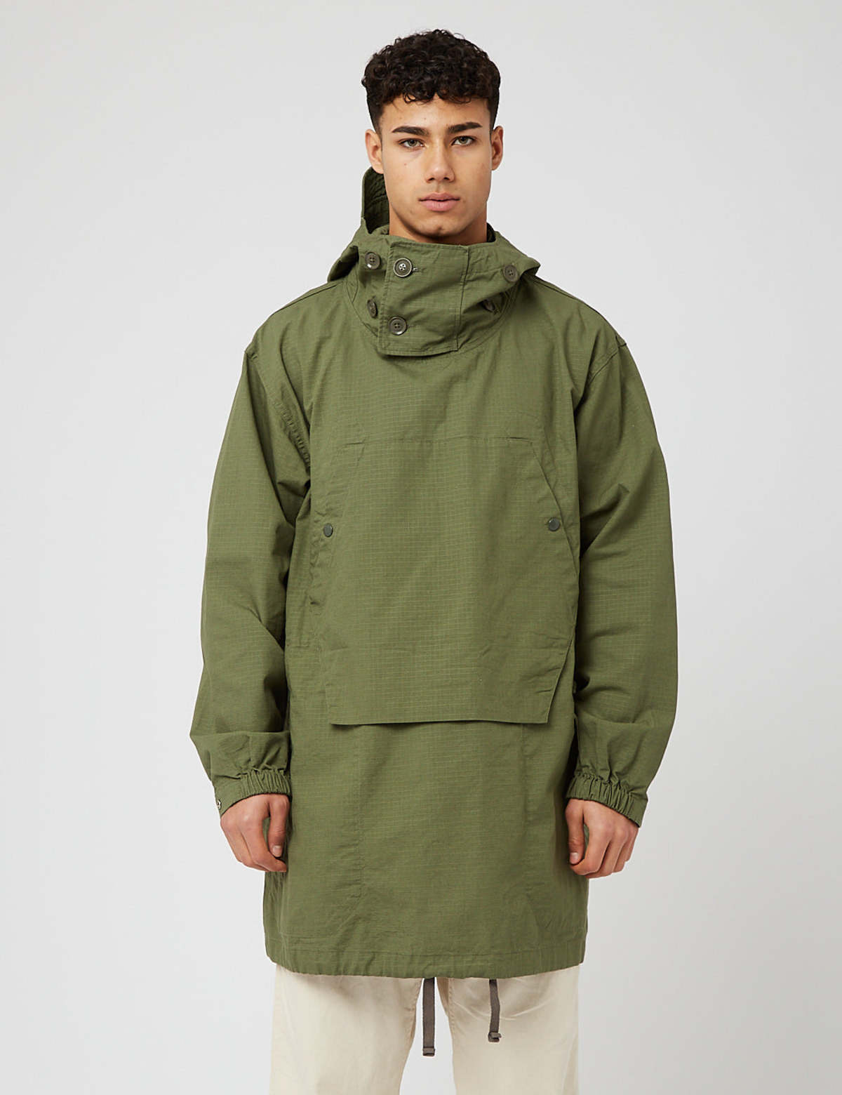 Engineered Garments Cotton Ripstop Over Parka - Olive Green